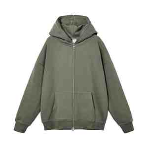 Sweat à capuche personnalisé des fabricants pour hommes 100% coton à bas prix quantité minimale de commande Sweat à capuche thermique à fermeture éclair complète pour l'hiver - Product Image 5