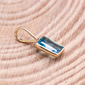 Colgante de piedras preciosas de Topacio Azul Natural de oro de 14K para niñas, joyería de piedra curativa, Reiki, Chakra, piedra de nacimiento de Topacio azul para venta al por mayor - Product Image 3