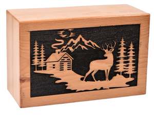 Caja de cremación de madera de haya para cenizas humanas Dear Tree urna de cremación personalizada para mascotas caja de urna de madera de entierro hecha a mano - Product Image 3