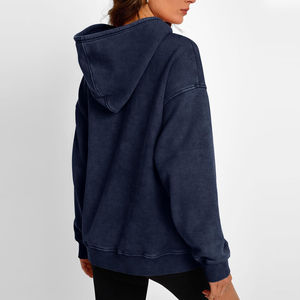 Sweat-shirts pour femmes à lavage acide, best-sellers de l'hiver, respirants, manches longues, logo personnalisé sur le devant, 100% coton, vente en gros - Product Image 4