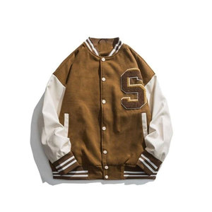Chenille-Chaqueta de invierno bordada para hombre, chaqueta de béisbol de talla grande - Product Image 3