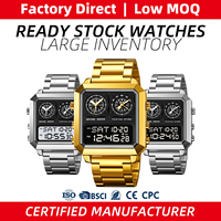 Montre-bracelet numérique à quartz sport SKMEI 2204 de qualité supérieure avec cadran analogique, résistante à l'eau, alarme et design élégant pour hommes