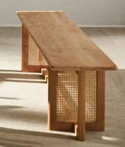 Banco Moderno Hecho de Madera de Teca Sólida con Mimbre de Ratán y Material de Alta Calidad para Uso en Interiores y Exteriores. - Product Image 4