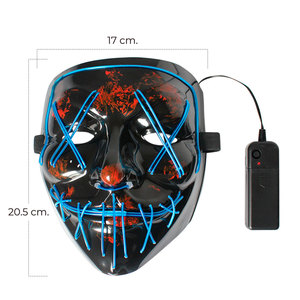 หน้ากากไฟ LED สำหรับคอสเพลย์ Purge ในวันฮาโลวีน พร้อมดีไซน์ผีเรืองแสง ทำจากพลาสติก สำหรับงานปาร์ตี้และงานแฟนซี - Product Image 2