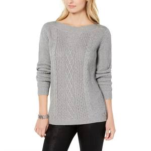 Pull-over long décontracté pour femme en tricot 100% coton avec doublure en laine, col rond, hiver, anti-rides, séchage rapide, respirant, tendance - Product Image 4