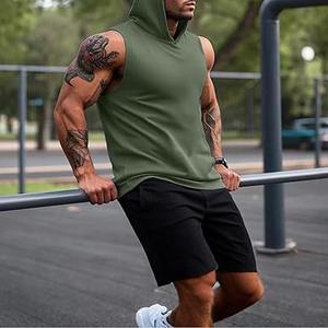 เสื้อกล้ามออกกำลังกายผู้ชายผ้าโพลีเอสเตอร์ระบายอากาศได้ดีแห้งเร็วสำหรับยิมวิ่งแถบสะท้อนแสงด้านหลังแขนกุดผลิตจากชุดกีฬา - Product Image 4