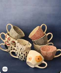 Retro Japanese Triangular Cone Shape Ceramic Porcelain Mug with Lid Leak Proof Dishwasher Safe Customizable for Home Office - Product Image 2