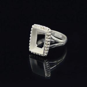 925 Sterling Silver <b>Rope</b> Wire Split Shank Band Ring Rectangle Bezel Blank Resin Craft Supplies DIY Handmade Ring Jewelry Bezel - Product Image 4