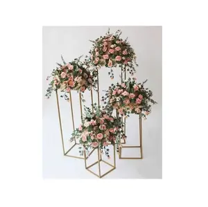Новый дизайн, металлическая подставка для цветов для свадебной вечеринки, прямоугольная металлическая подставка для цветов от индийского поставщика