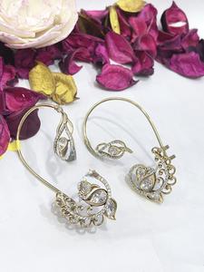 ต่างหูแบบหนีบ ดีไซน์หรูหรา คุณภาพเยี่ยม ชุบทอง ประดับด้วยหิน ดูดีมีระดับ เหมาะสำหรับงานแต่งงาน คอลเลคชั่นสำหรับผู้หญิง - Product Image 2