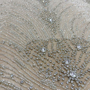 Tissu de mariage à paillettes stéréo, tissu de broderie en dentelle, robe de mariée de scène, fabricant de tissu indien - Product Image 1