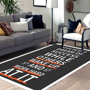 Tapis avec citations inspirantes sur le succès : Tapis moderne, design imprimé, tapis doux non tissé - Product Image 5