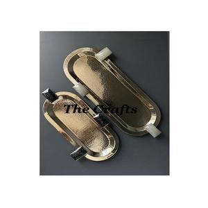 Plateau martelé en cuivre de qualité exclusive avec poignées de créateur Plateau de service alimentaire pour mariage et hôtel - Product Image 6