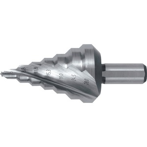 RUKO HSS Spiral Fluted <b>Step</b> <b>Drill</b> Bit 5-28mm Drilling Range 2 Cutting Edges 7 <b>Steps</b> for Metal Crafts - Product Image 1