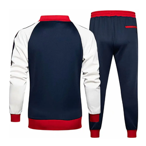 Ensemble de survêtement de sport pour hommes, veste et pantalon d'entraînement, séchage rapide, respirant, polyester, vêtements de sport pour la course à pied, l'entraînement, OEM - Product Image 2