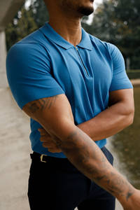 Nuevo Polo azul de marca al por mayor para hombre, sublimación informal, algodón orgánico, alta demanda, último estilo, colección de verano - Product Image 2