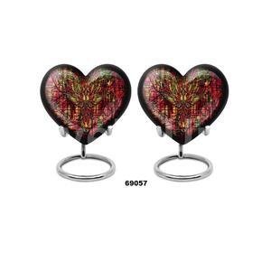 Venta caliente de aluminio negro hermoso corazón Fénix pájaro cremación urna para adultos para cenizas humanas con soporte y bolsa de terciopelo gratis - Product Image 5