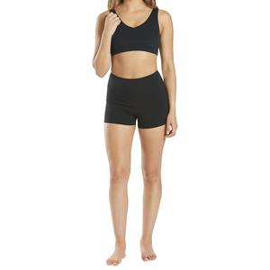 Pantalones cortos de gimnasio negros cortos de compresión de alto estiramiento sin costuras genuinos para mujer, pantalones deportivos personalizados para entrenamiento, entrenamiento activo, pantalones de yoga - Product Image 4