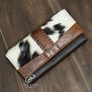 Nueva llegada tallado en relieve impresión cartera embrague teléfono caso elegante cuero de vaca gran oferta cuero occidental multiusos carteras - Product Image 1