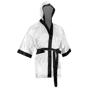 Hot Selling <b>Silk</b> Satin Boxing Gown Hood for <b>Men</b> Breathable Comfortable Customizable Cheap Price Wholesale Boxing Gown for Sale - Product Image 5
