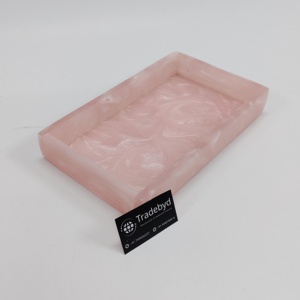 Bandeja de resina elegante de alta calidad para la decoración del hogar, bandejas de servicio hechas a mano, bandeja de resina perfecta para el hogar del Hotel con asas de tradebyd - Product Image 1
