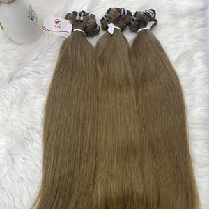 Wholesale High Quality 100% Vietnamese Virgin Human Extensions Natural Straight Machine Double Weft Custom Colors Frontal Type - Product Image 2