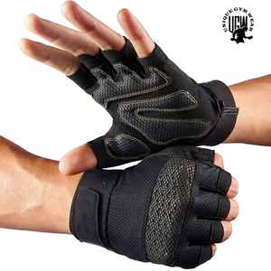 UNIQUE GYM WEAR Guantes de Cuero para Levantamiento de Pesas con Correa Ajustable para la Muñeca, Transpirables, Ligeros, Unisex - Product Image 3