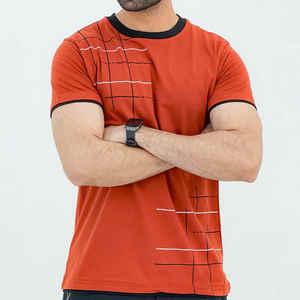 T-shirt décontracté pour homme en coton 100% tricoté, respirant, à séchage rapide, coupe classique, best-seller - Product Image 1