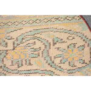 2.5x1.5 ft Turkish Vintage Rug, Round Rug, <b>Yellow</b> Ikat Rug - Product Image 5