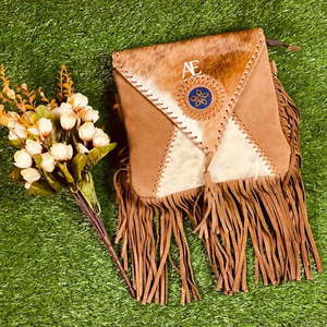 Nouveau Style occidental cheveux sur cacher fourrure daim cuir frange sac haute qualité Boho femmes fourrure cuir Unique moyen Concho frange sacs - Product Image 1