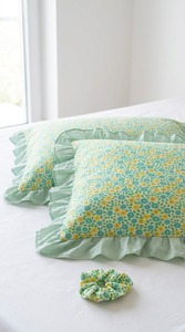 Housse de coussin rectangulaire moderne à volants floraux, tissée 3D, en mélange de coton respirant, pour hôpital, maison, hôtel, décoration de lit, mignonne - Product Image 5