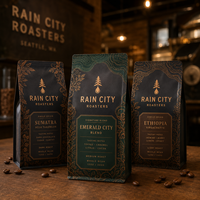 AT PACK USA en Stock, Paquete de 10 Bolsas para Granos de Café de 8oz/12oz/16oz, Personalizables, con Válvula de Desgasificación, Material MOPP/VMPET/PE, Muestras Gratis