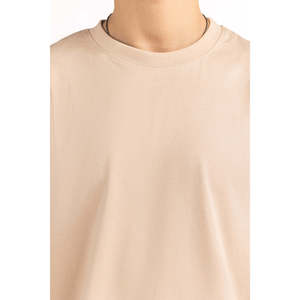 เสื้อยืดทรงหลวม MN-TS-SS25-038 ผ้าเจอร์ซีย์ 100% คอตตอน/ใยไผ่ 180 กรัม ผ้าไอซ์ซิลค์ ย้อมสีพื้น พร้อมปักลายตามสั่งและพิมพ์ลาย 3 มิติ - Product Image 5