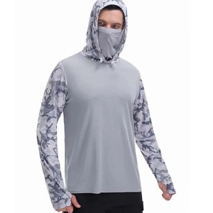 เสื้อฮู้ดแขนยาวผ้า100% แห้งเร็วเสื้อตกปลาผ้าคอตตอนแบบสั่งทำได้ UPF 50เปล่าพื้นฐานเสื้อตกปลา - Product Image 3