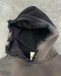 Sudaderas con capucha desgastadas para hombre, estilo Vintage, sudaderas con capucha transpirables y ecológicas para hombre, etiqueta personalizada y diseño personalizado - Product Image 4