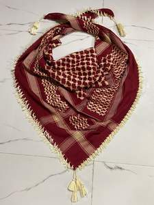 Vente en gros de foulards palestiniens multicolores arabe Kuffiyeh Ghatra en coton de style carré pour hommes musulmans adultes - Product Image 6