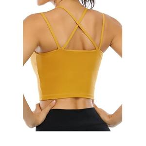 Nouvelle conception de la mode Logo personnalisé femmes décontracté côtelé recadrée débardeur entraînement Fitness femmes été haut court vêtements de gymnastique - Product Image 5