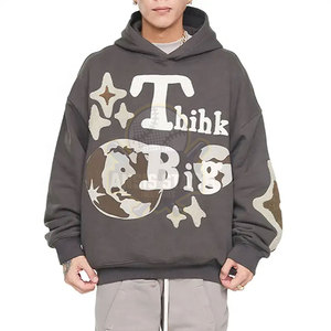 Hombres Slim Fit Casual Puff Impresión 100% Algodón Sudaderas con capucha Temporada de invierno Cuello con capucha Disponible en línea - Product Image 2