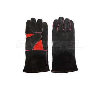 Gants de soudage noirs avec paume rouge Anti Cut Anti Heat Heavy Duty Ignifuge Industrial PPE Supplier Pakistan MIG TIG Work Gloves - Product Image 1