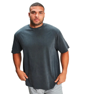 Camisetas lavadas con ácido de algodón pesado personalizadas de alta calidad 100% algodón en blanco liso para hombre Camiseta antiarrugas transpirable - Product Image 4