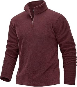 Hommes quart Zip sweat à manches longues pull 1/4 Zip Up Golf chemise pour hommes hiver polaire doublé pull thermique - Product Image 1