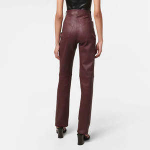 Pantalons en cuir pour femmes de qualité supérieure, design haut de gamme, streetwear, hiver, devant plat, personnalisable, prix de gros de haute qualité - Product Image 5