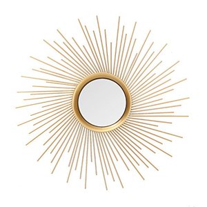 Espejo de hierro con marco de Metal para decoración de pared, espejo Circular Irregular para sala de estar, Vintage, de lujo, informal - Product Image 1