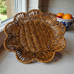 Panier à fruits en rotin tressé, plateau de service rustique pour pain et en-cas - Product Image 5