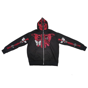 Sudadera con capucha unisex de cara completa con cremallera Diseño de logotipo personalizado de moda Nuevo algodón Casual Impresión digital de invierno para hombres - Product Image 2