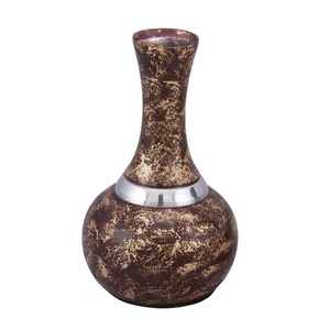 Top Quality Aluminium Flower Vase With Brown Black Color Finished For Home Decor <b>Table</b> <b>Decoration</b> Flower Vase - Product Image 1