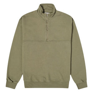 Top de media cremallera de algodón 100% de alta calidad para hombre para invierno, diseño personalizado, sudaderas con capucha sólidas teñidas lisas coloridas - Product Image 1