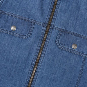 High Quality <b>Men's</b> Sleeveless Jean Jacket Blue <b>Denim</b> <b>Vest</b> Quick Dry Feature Windproof Custom Logo Printing Button Fastening - Product Image 4