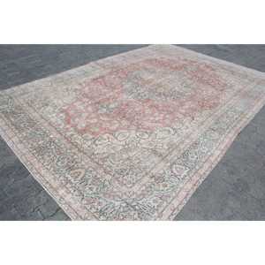 Tapis turc surdimensionné, 8,8x12,6 pieds, tapis vintage, tapis en laine à bordures rouges - Product Image 3