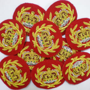 High Quality New Latest Embroidered <b>Badges</b> Hand-Woven Bullion Wire and Bead Decoration Sew-On Type - Product Image 4